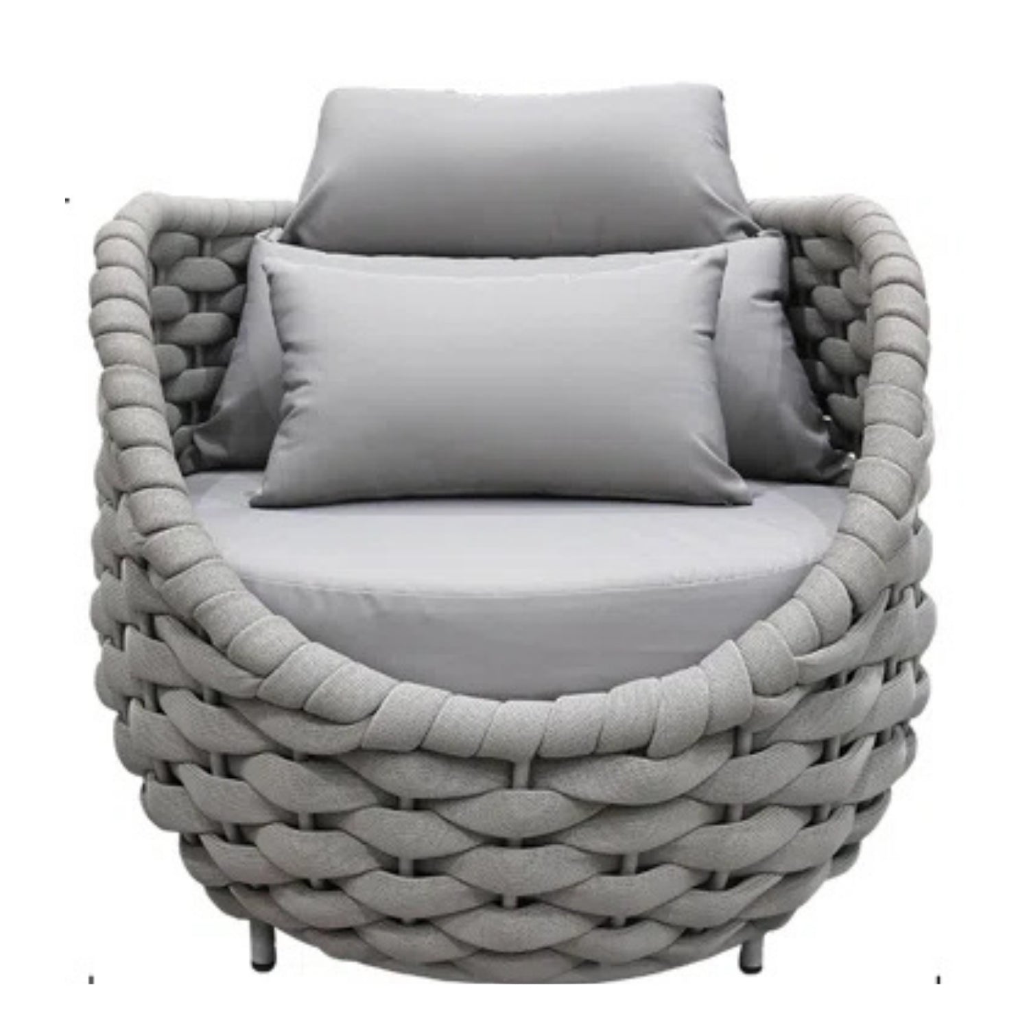 Bird’s Nest Shape 3-Piece Hand-Woven Rope Patio Set