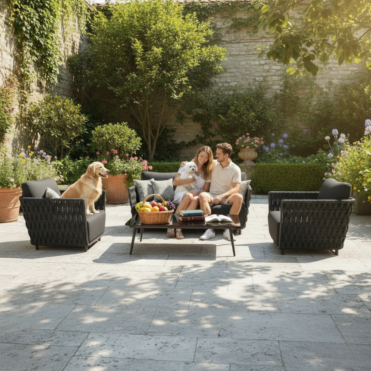 4-Piece Outdoor Rope Sofa Set