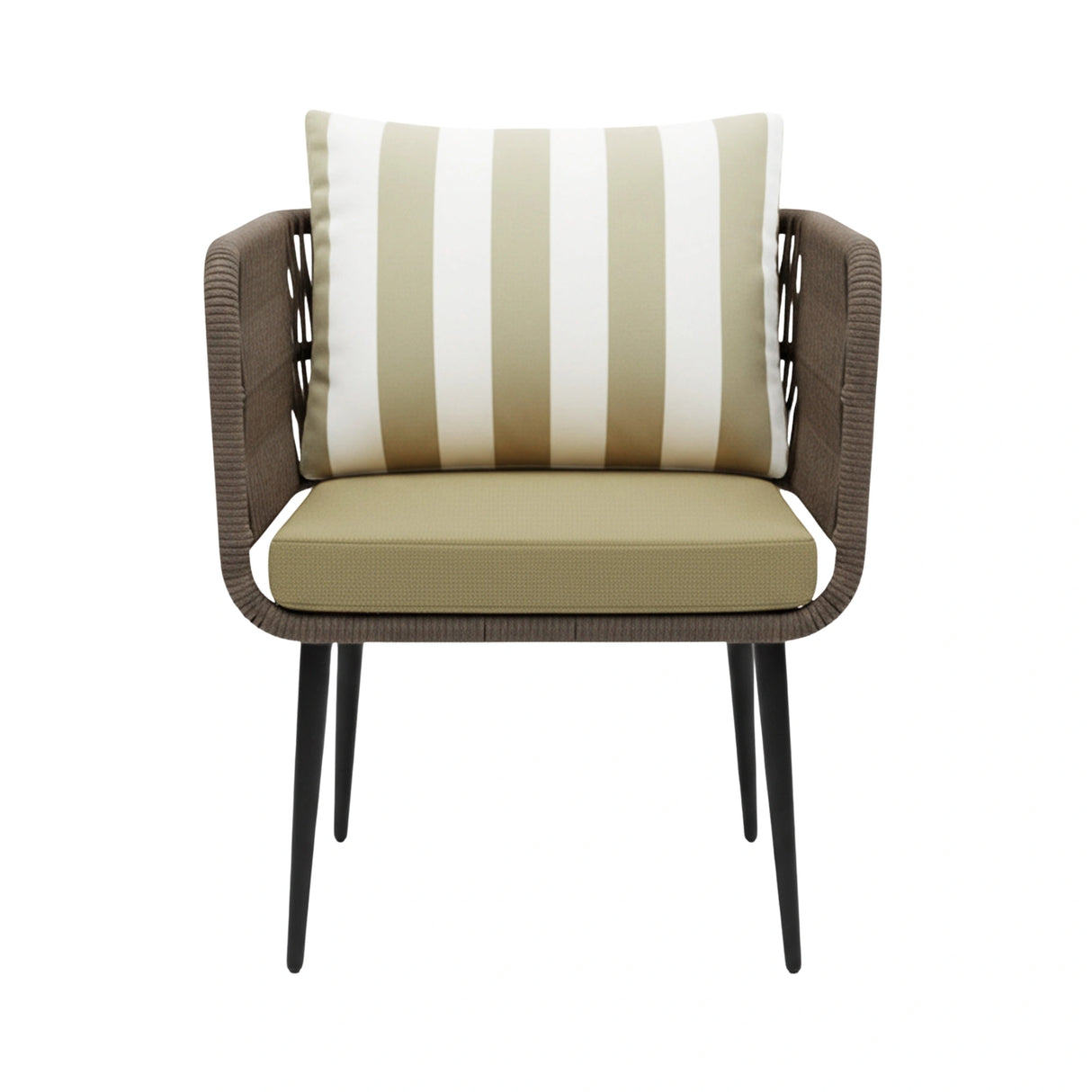 Outdoor 4-Seater Rope Conversation Set(Brown & Cream)