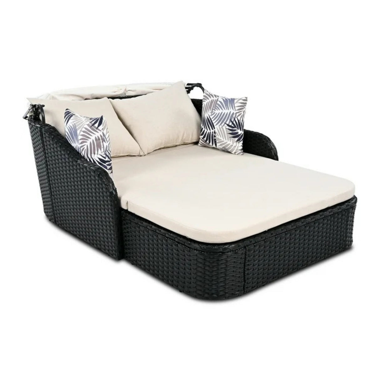 Outdoor Rattan Wicker Double Seater Canopy Daybed