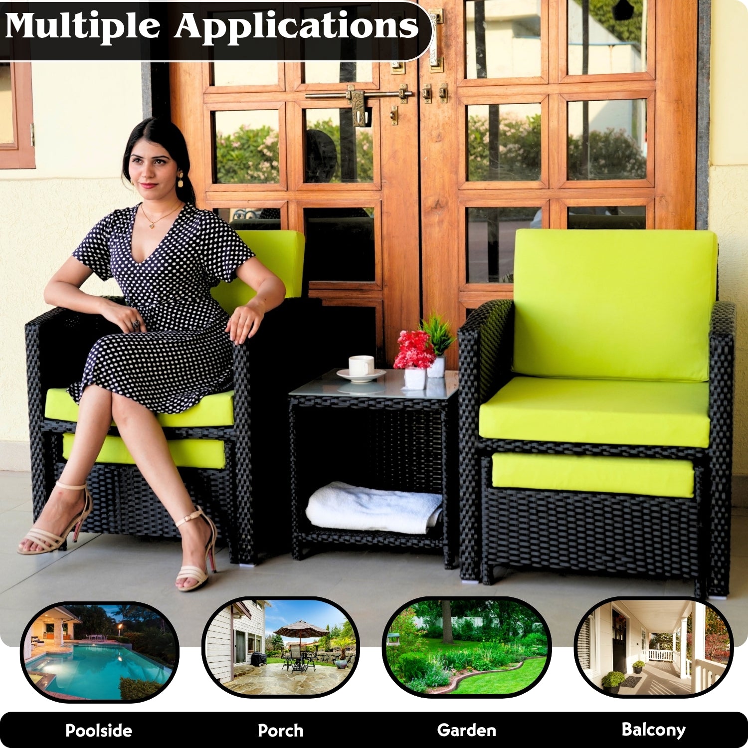 Outdoor 5 Piece Patio Wicker All Weather Sectional Furniture Set