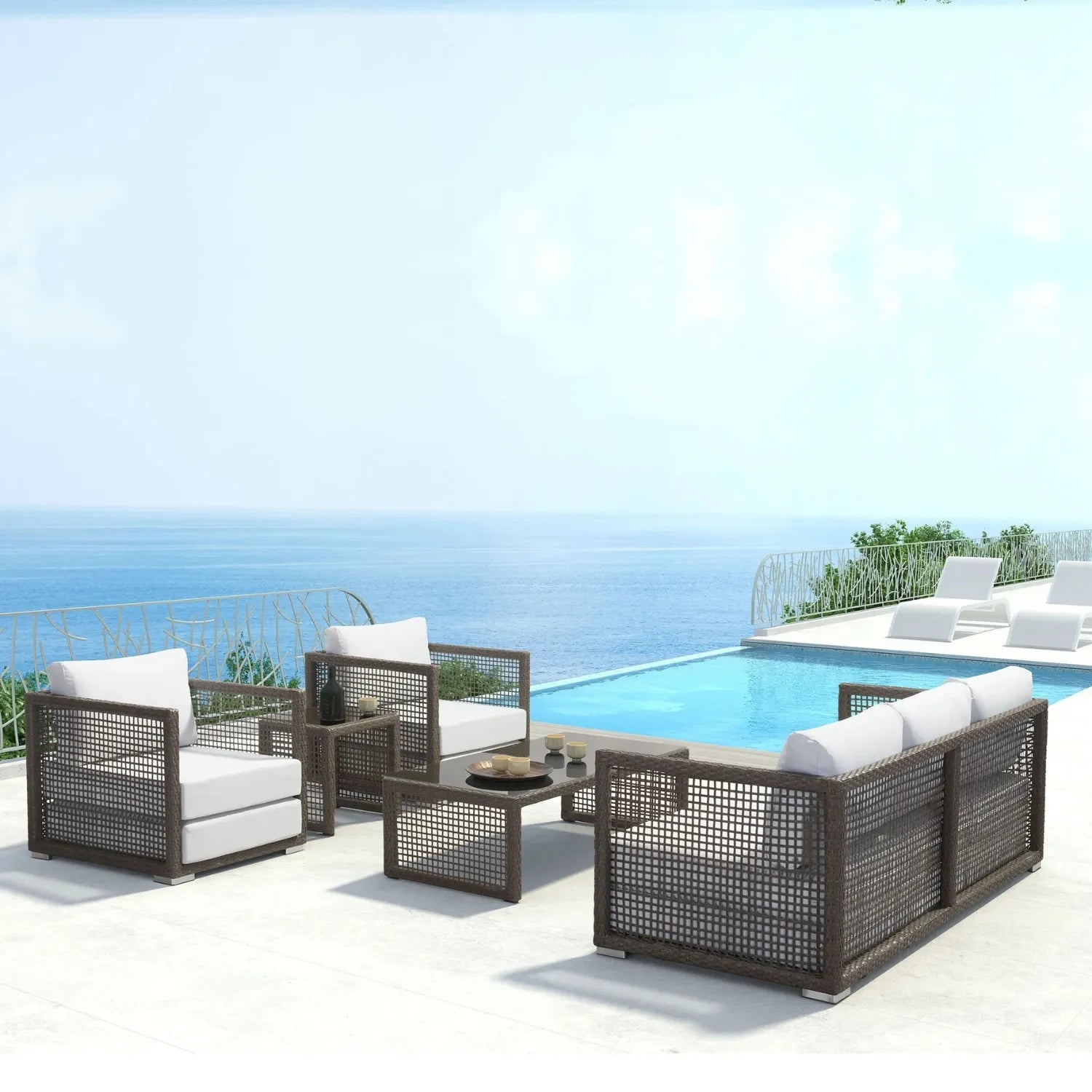 Outdoor Rattan Wicker 5-Seater Sofa Set