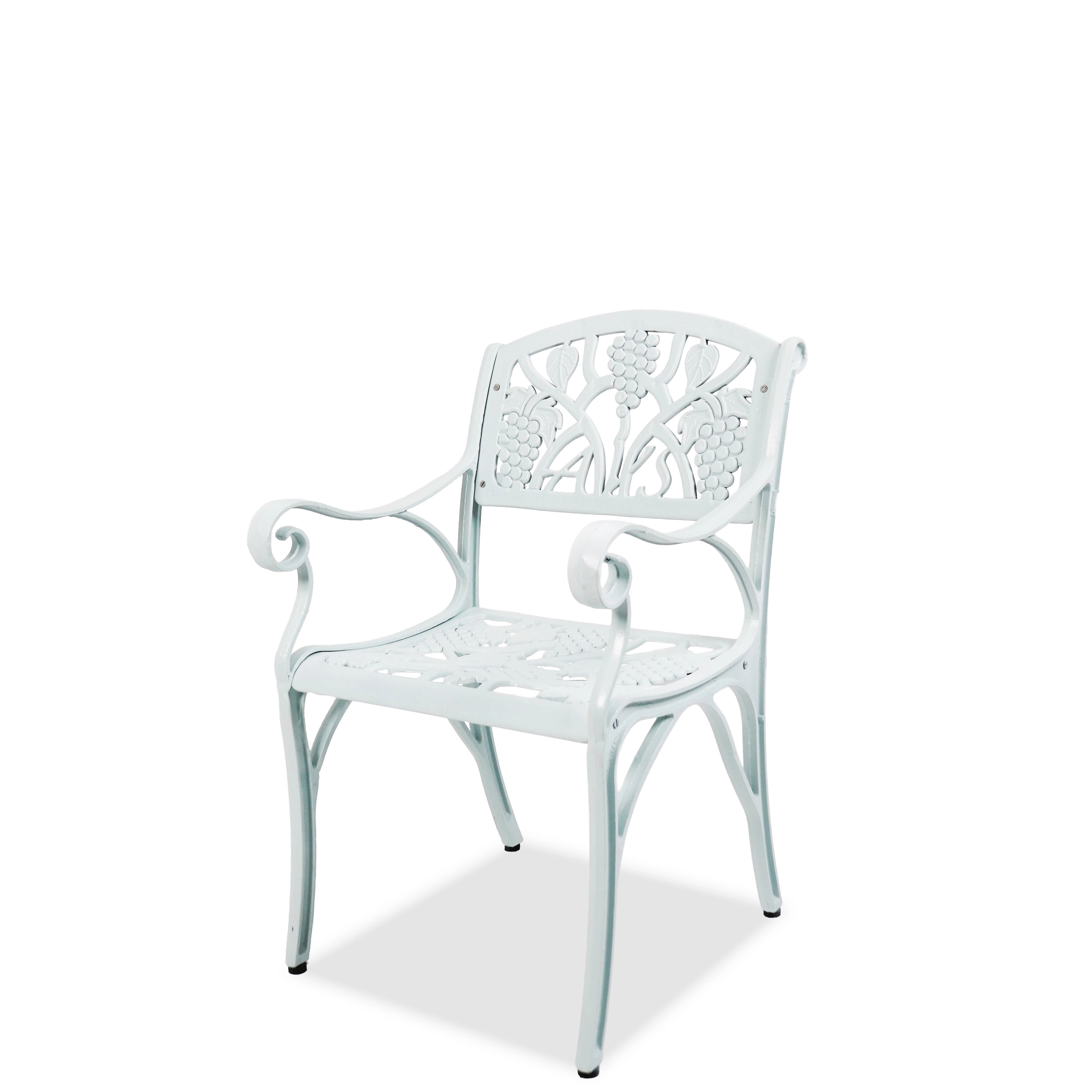 Outdoor Cast Aluminum 2 Chairs Patio Bistro Set (White)