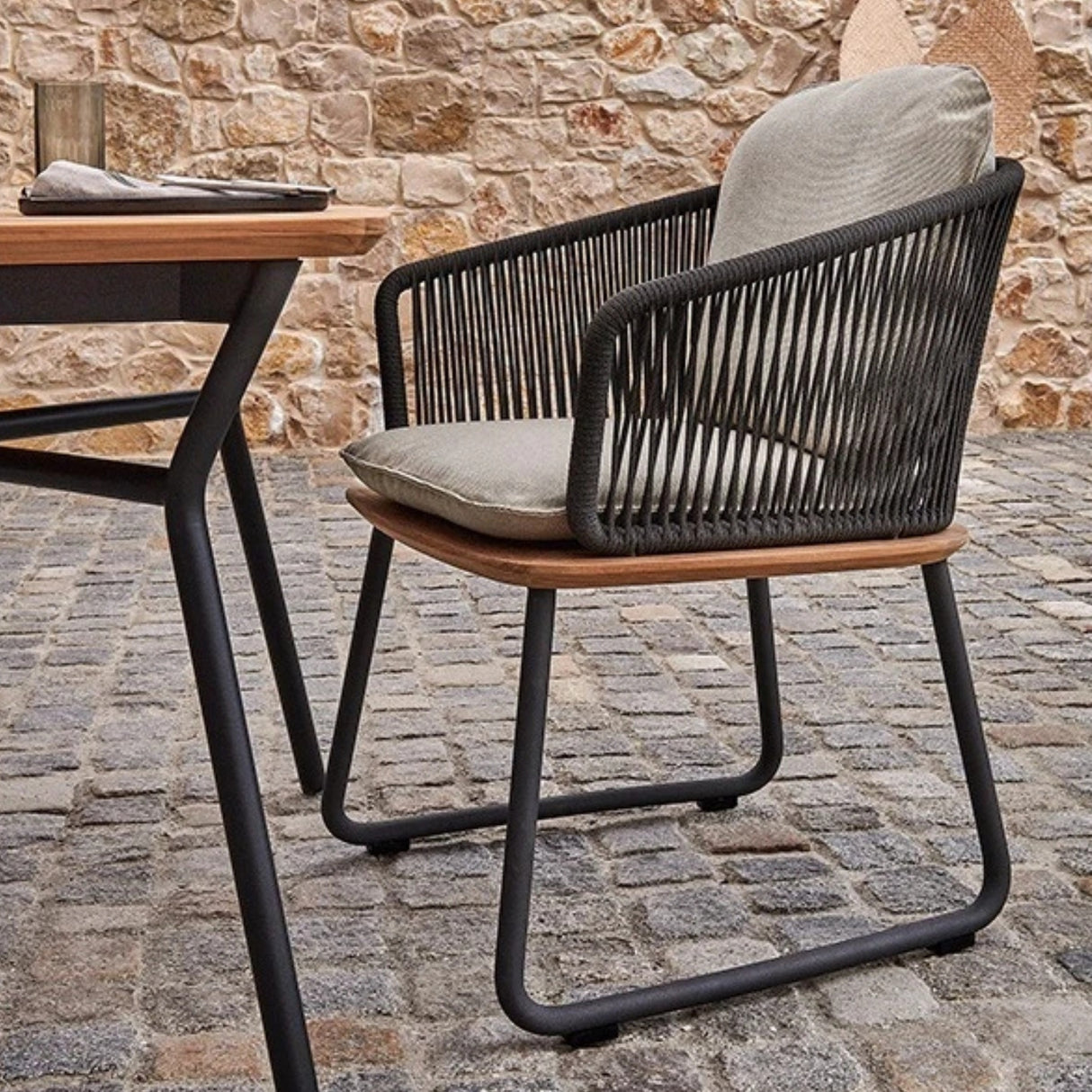 7-Piece Outdoor Patio Dining Set With Wooden Tabletop