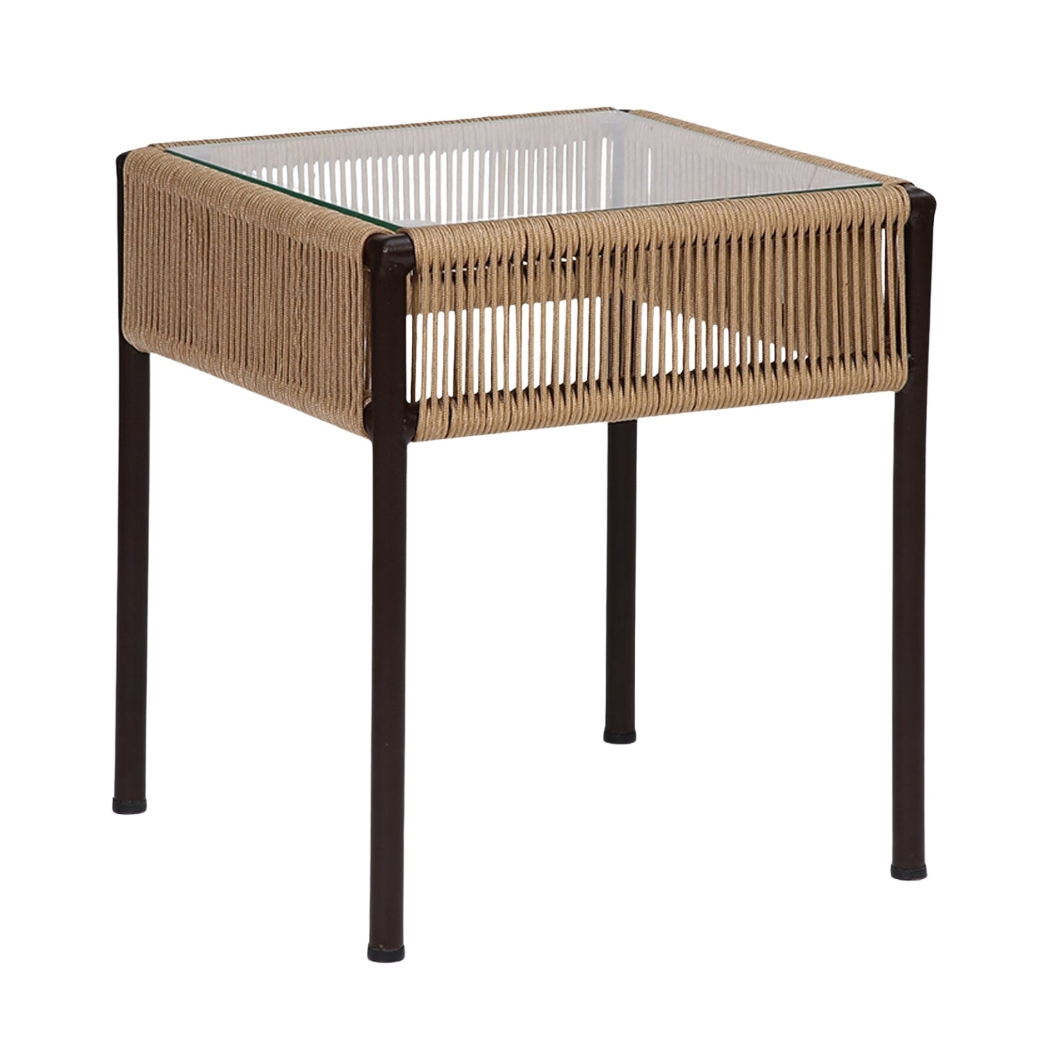 Outdoor Rope 3-Piece Patio Chairs Set (Beige)