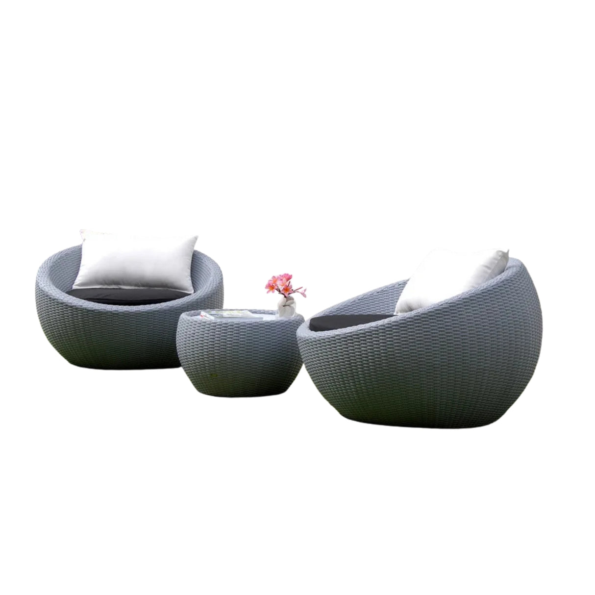 Outdoor Rattan Wicker 3-Piece Conversation Set