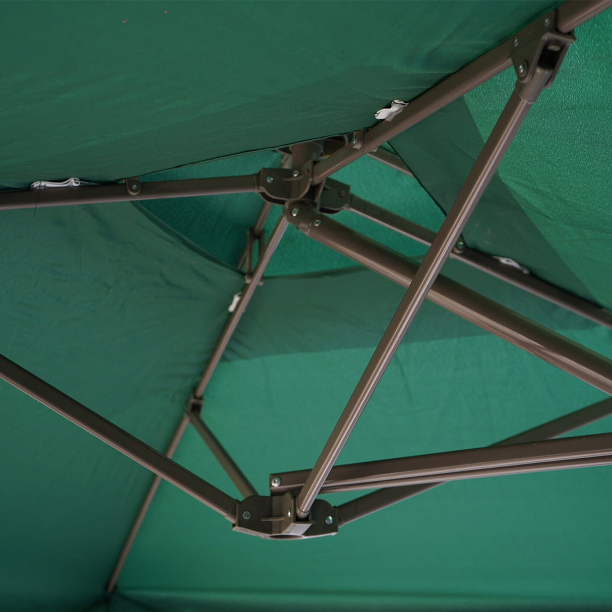 10ft Side Pole Square Shape Outdoor Umbrella With Marble Base (Green)