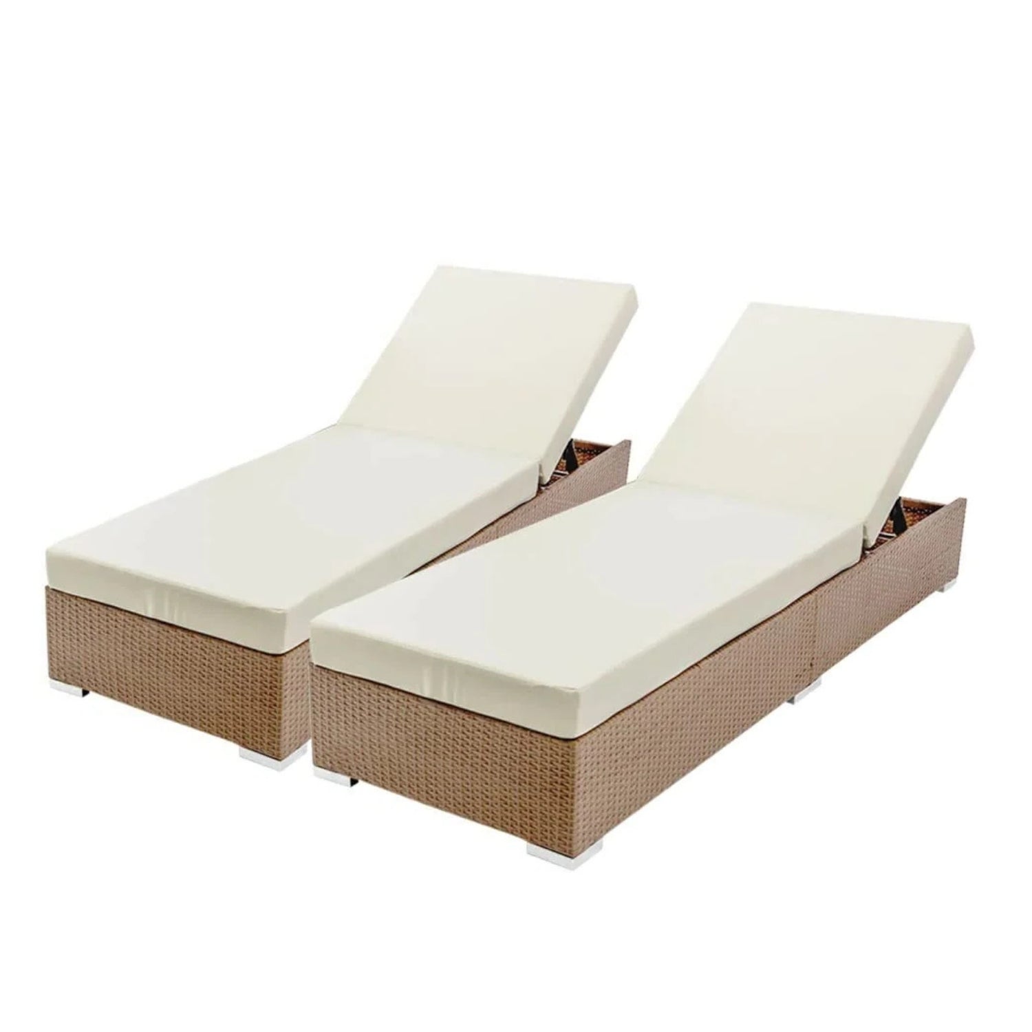 Outdoor 2-Piece Chaise Lounge Chair with Adjustable Settings and Cushions