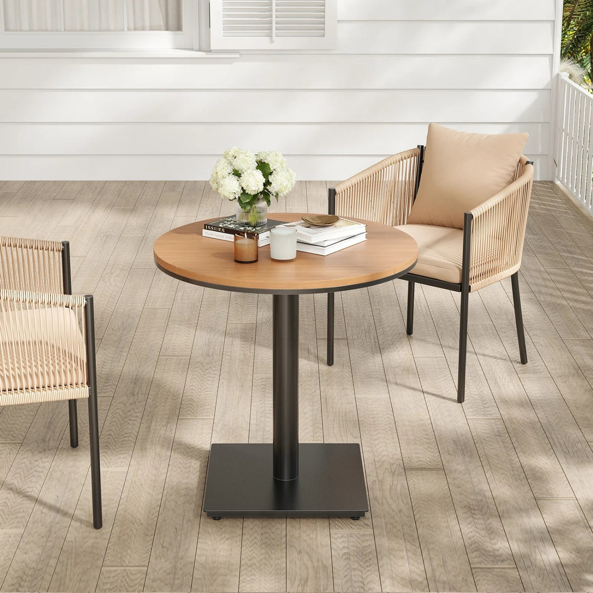 2-Piece Outdoor Rope Patio Dining Chairs