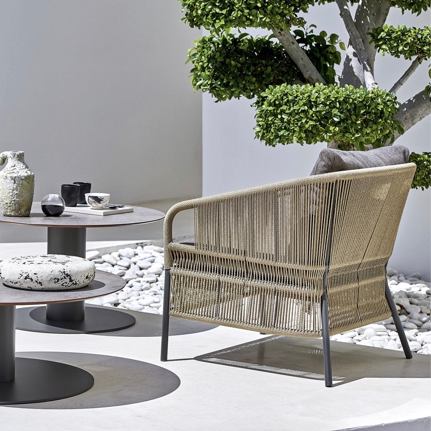 2-Piece Outdoor Rope Single Seater Sofa