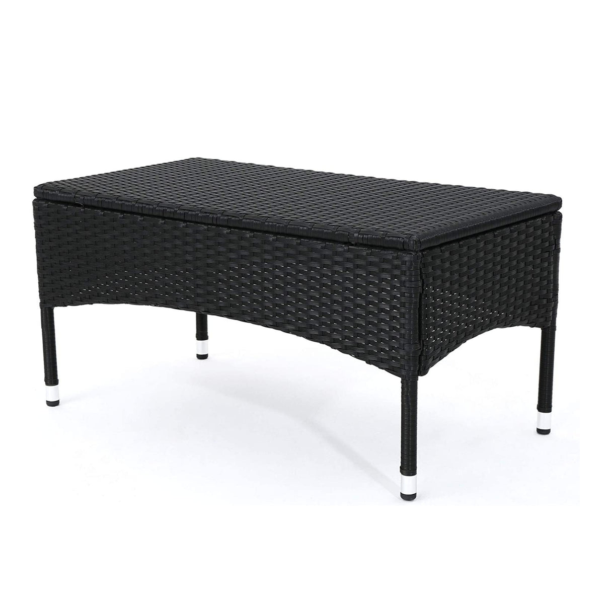 2-Piece Outdoor Rattan Wicker Loveseat Sofa