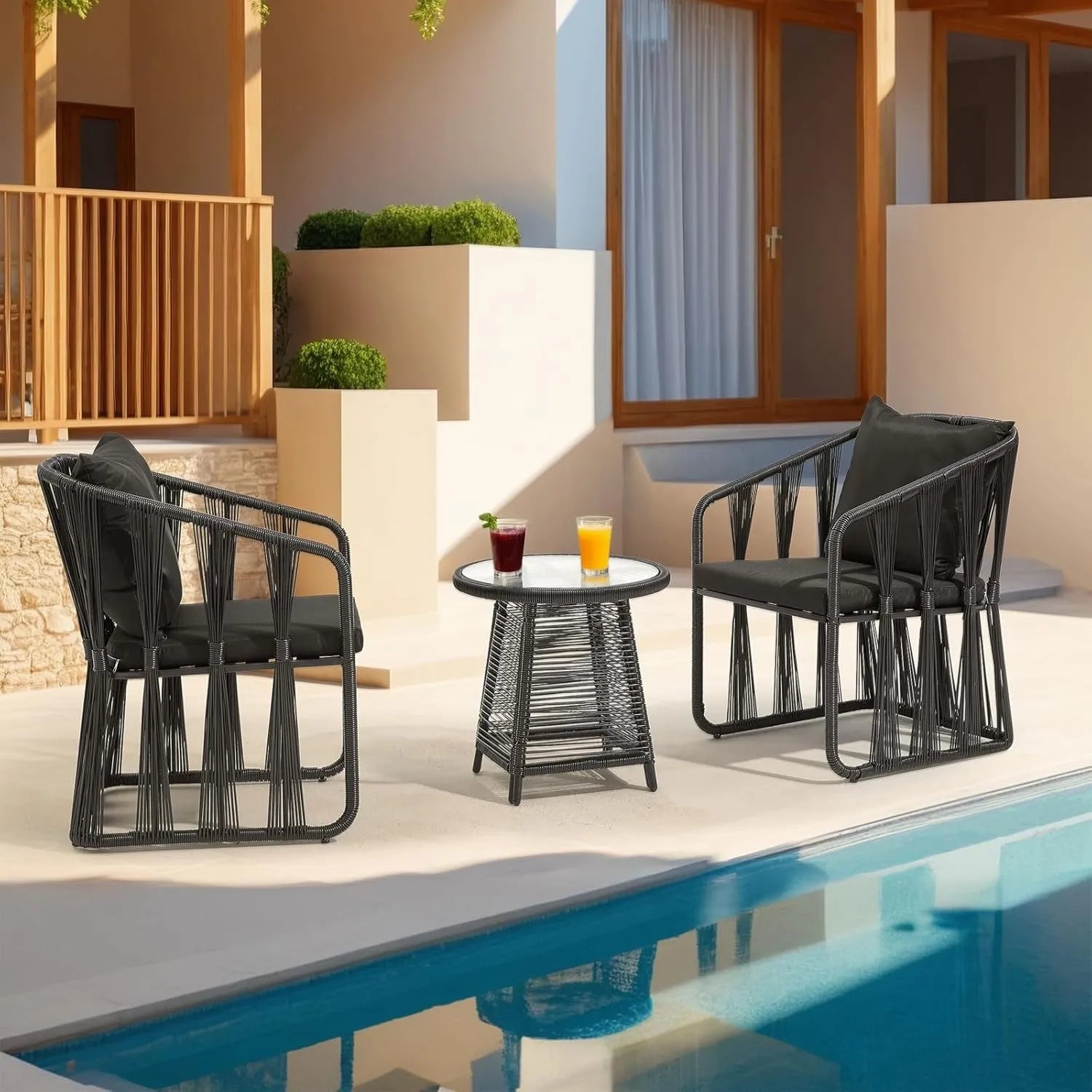 Outdoor Rope 3-Piece Patio Set