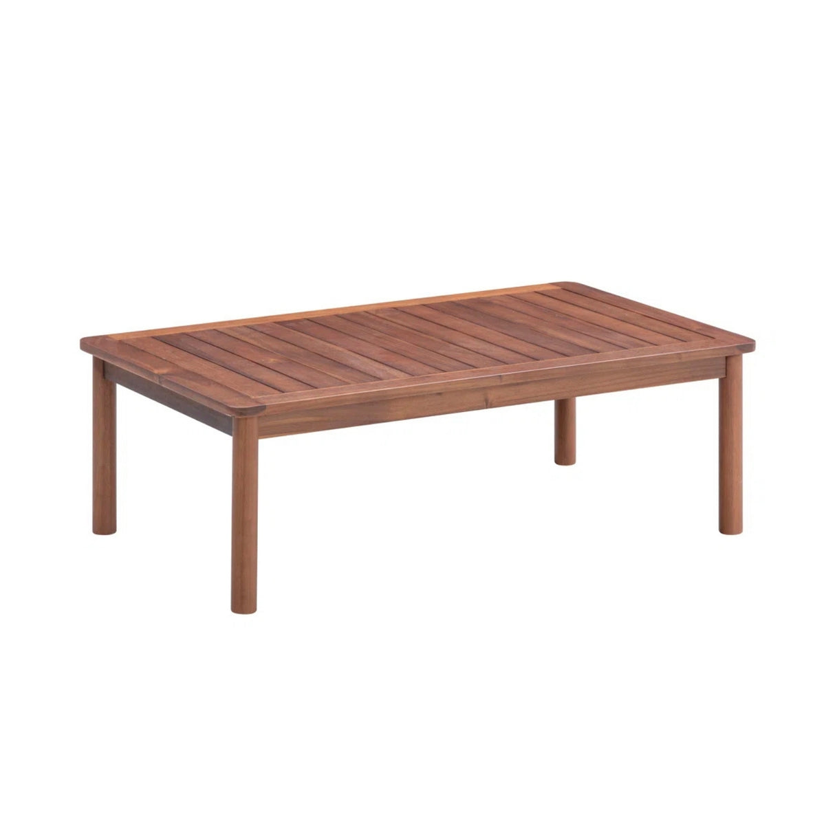 Outdoor Rope 4-Piece Patio Sofa Set with Wooden Legs & Coffee Table
