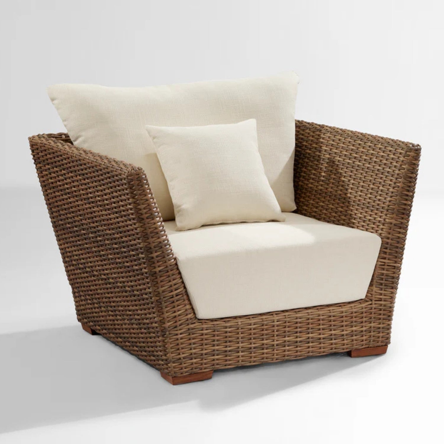 5-Piece Outdoor Wicker Sofa Set With 2-Tier Glass Top Tables