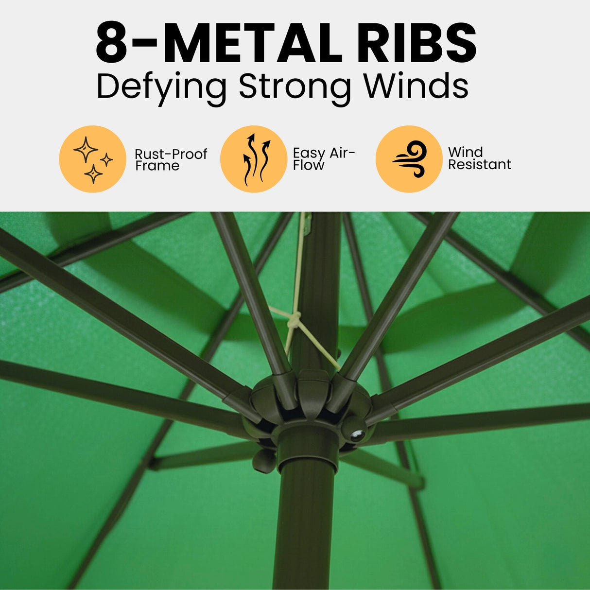 9ft Green Color Outdoor Patio Umbrella with Centre Pole