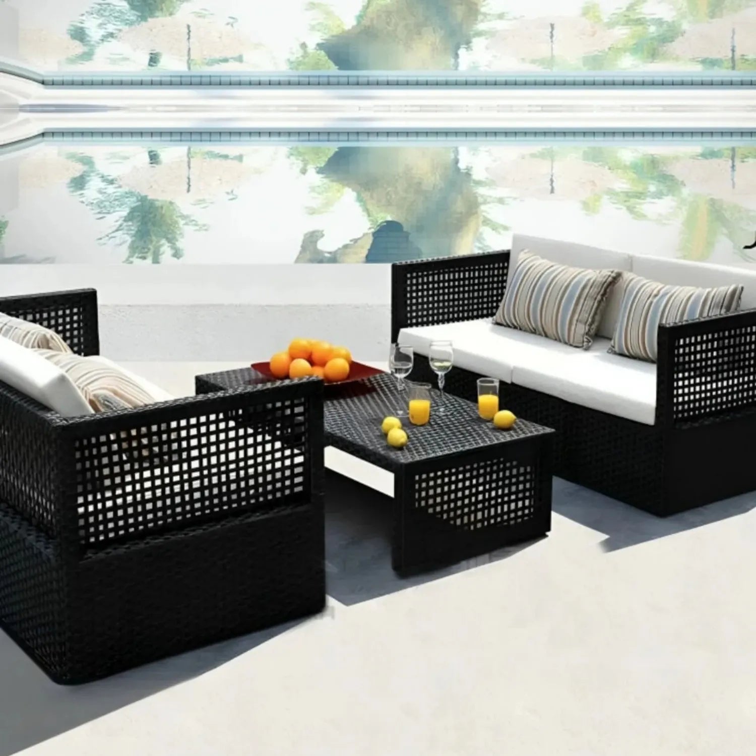 Outdoor Rattan Wicker 4-Seater Sofa Set