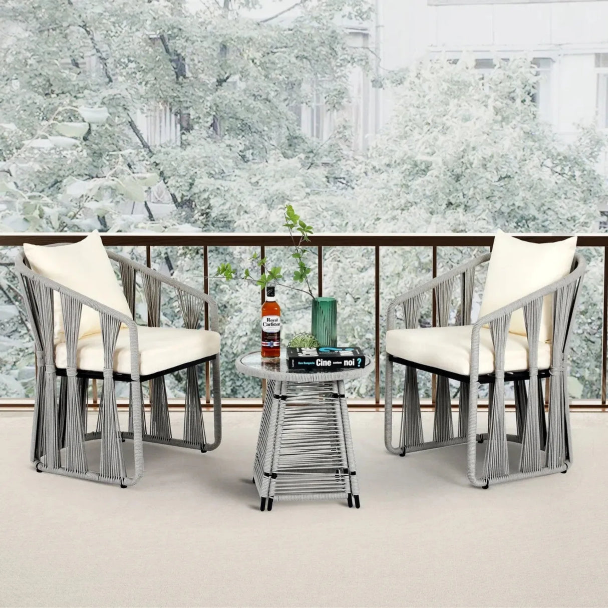 Outdoor Rope 3-Piece Patio Set