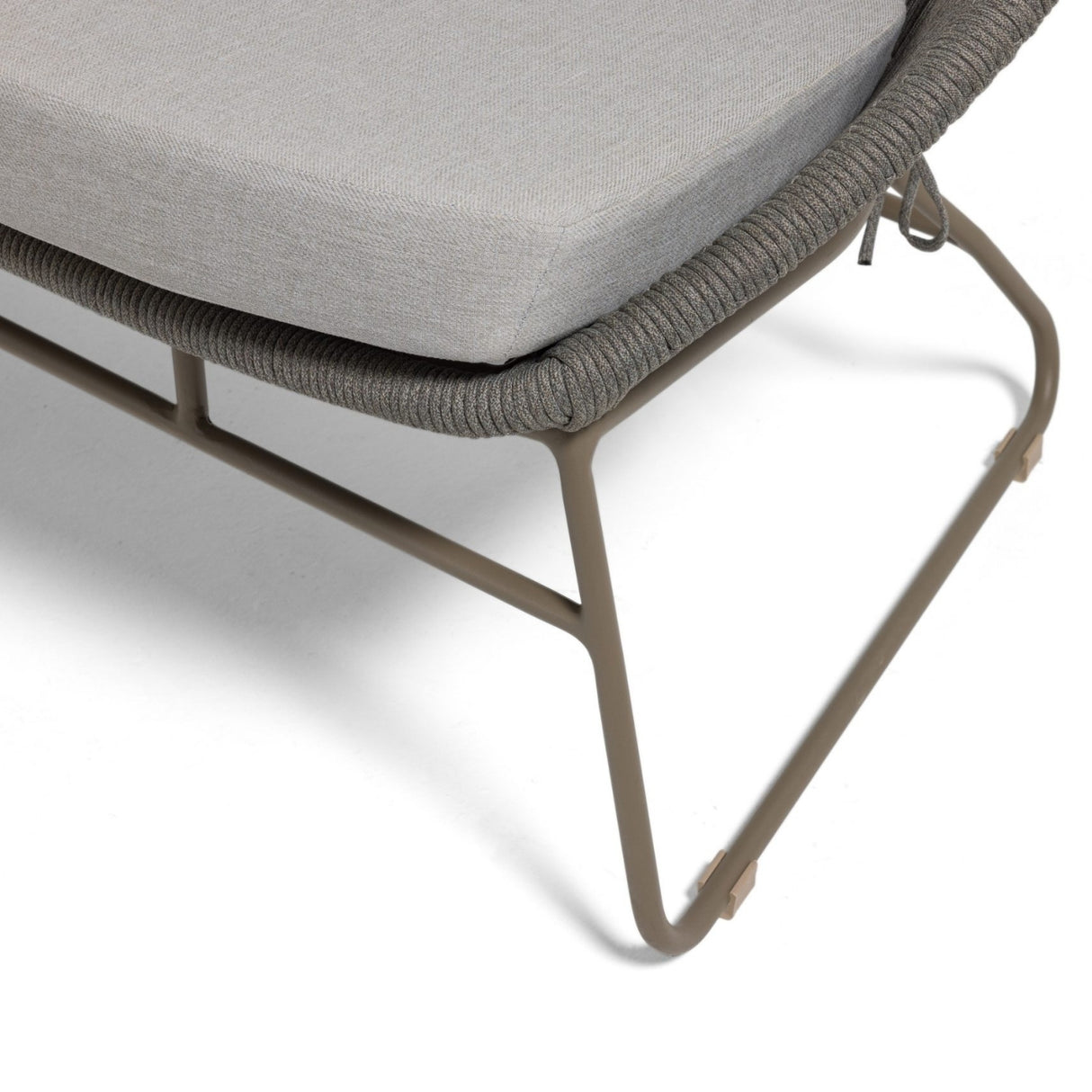 Outdoor Rope 4-Piece Patio Sofa Set with Glass Top Tables