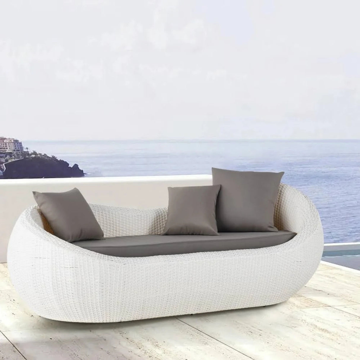 Outdoor Wicker 2 Seater Patio Garden Daybed