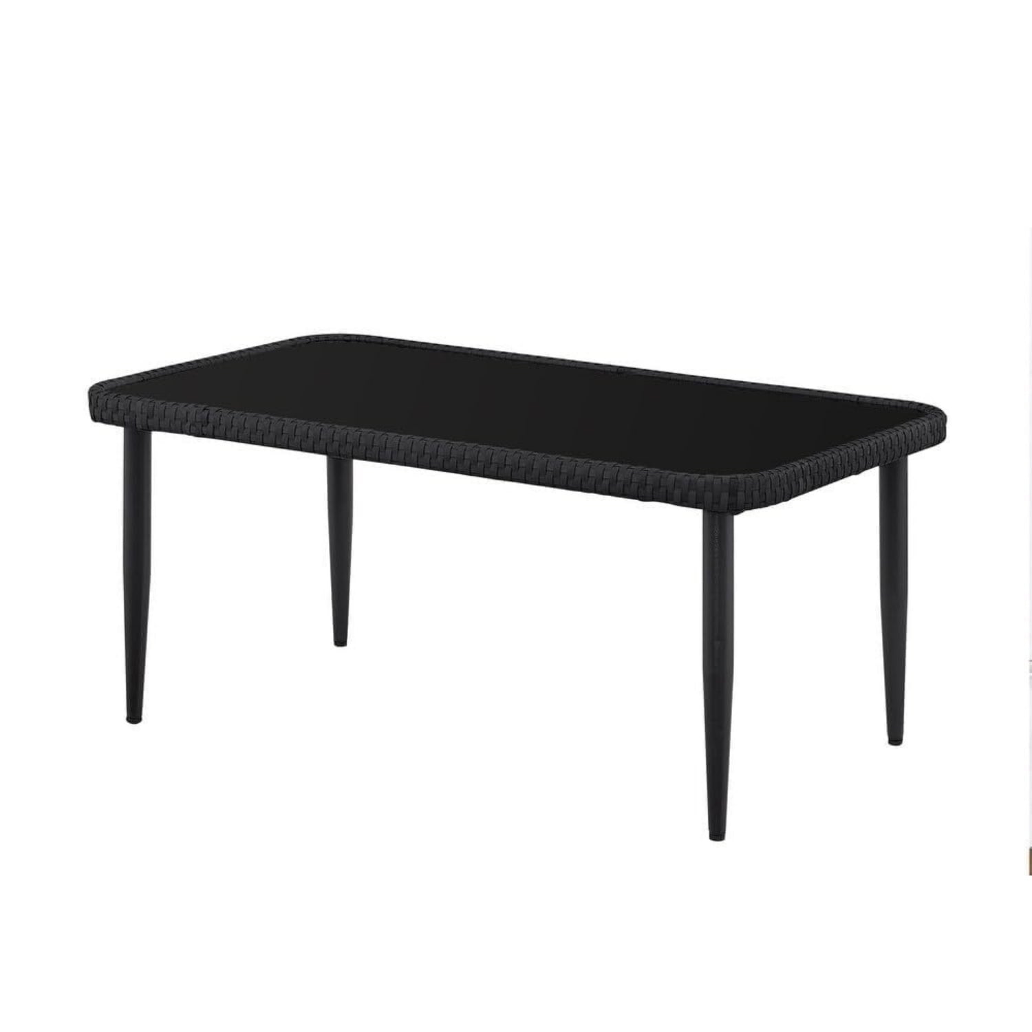 Outdoor Rope Conversation Patio Sofa Set (Black /Light Grey)