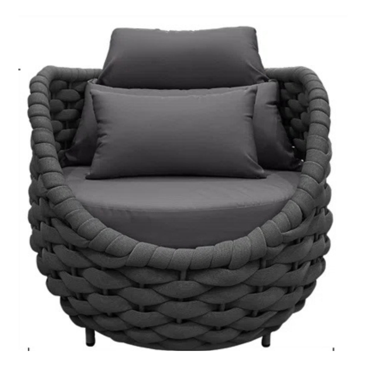 Bird’s Nest Shape 3-Piece Hand-Woven Rope Patio Set