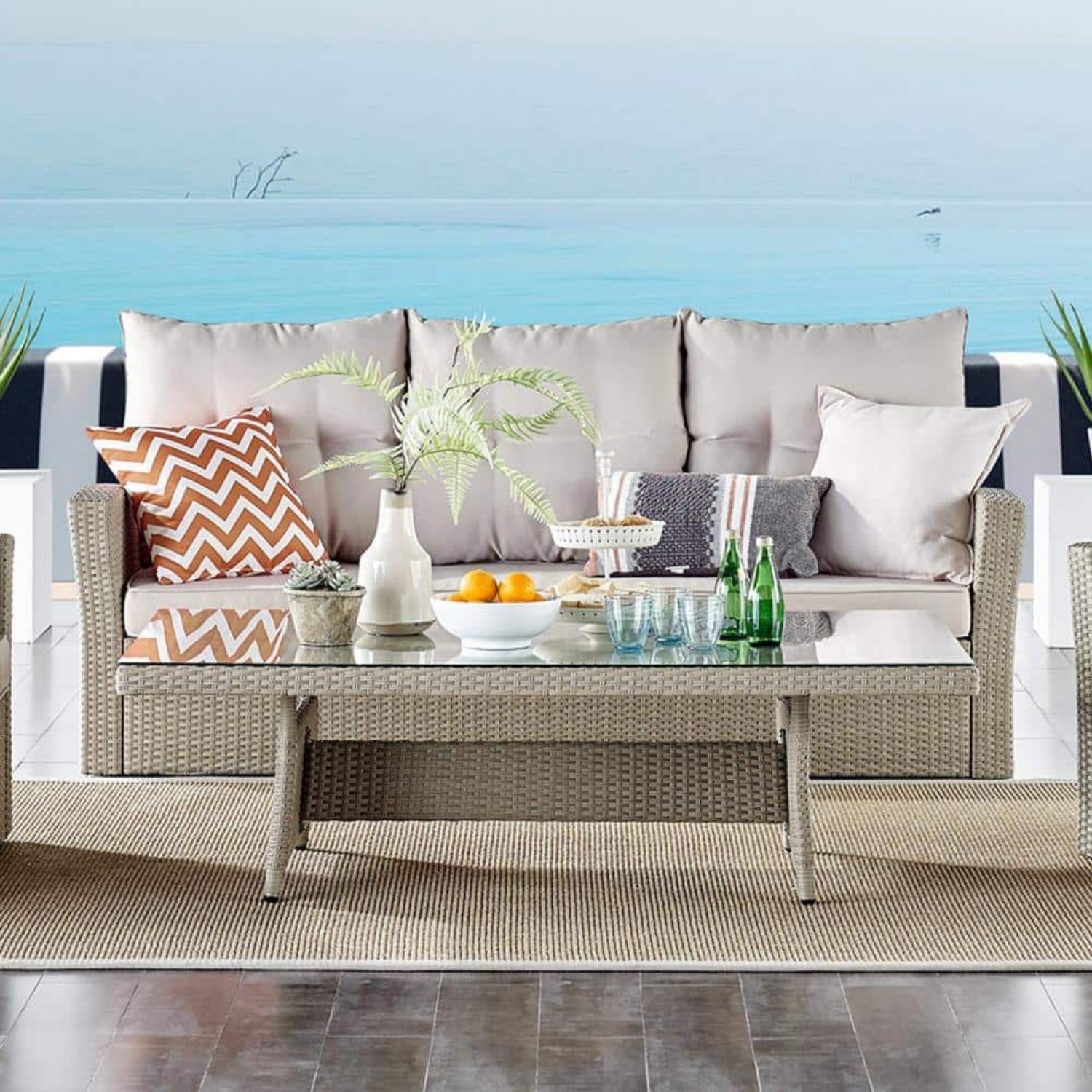 3-Seater Outdoor Rattan Wicker Patio Sofa