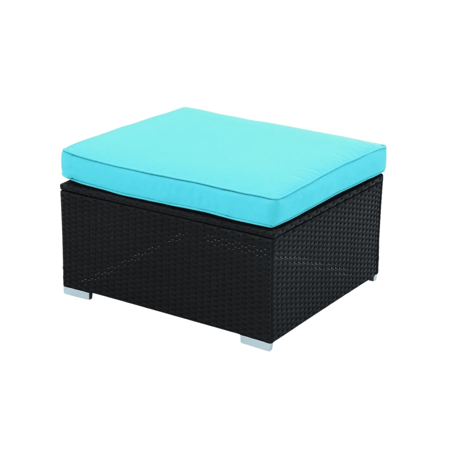 6-Piece Outdoor Conversation Set (Black & Sky-Blue)