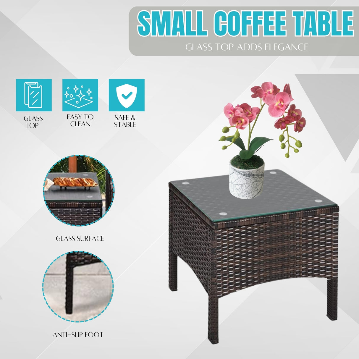 Outdoor Wicker 5-Piece Patio Sofa Set