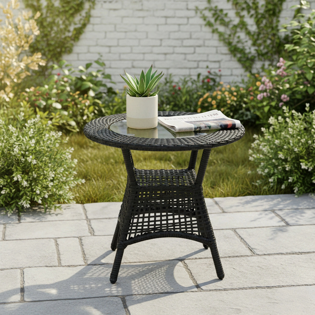 3-Piece Outdoor Rattan Wicker Patio Bistro Set