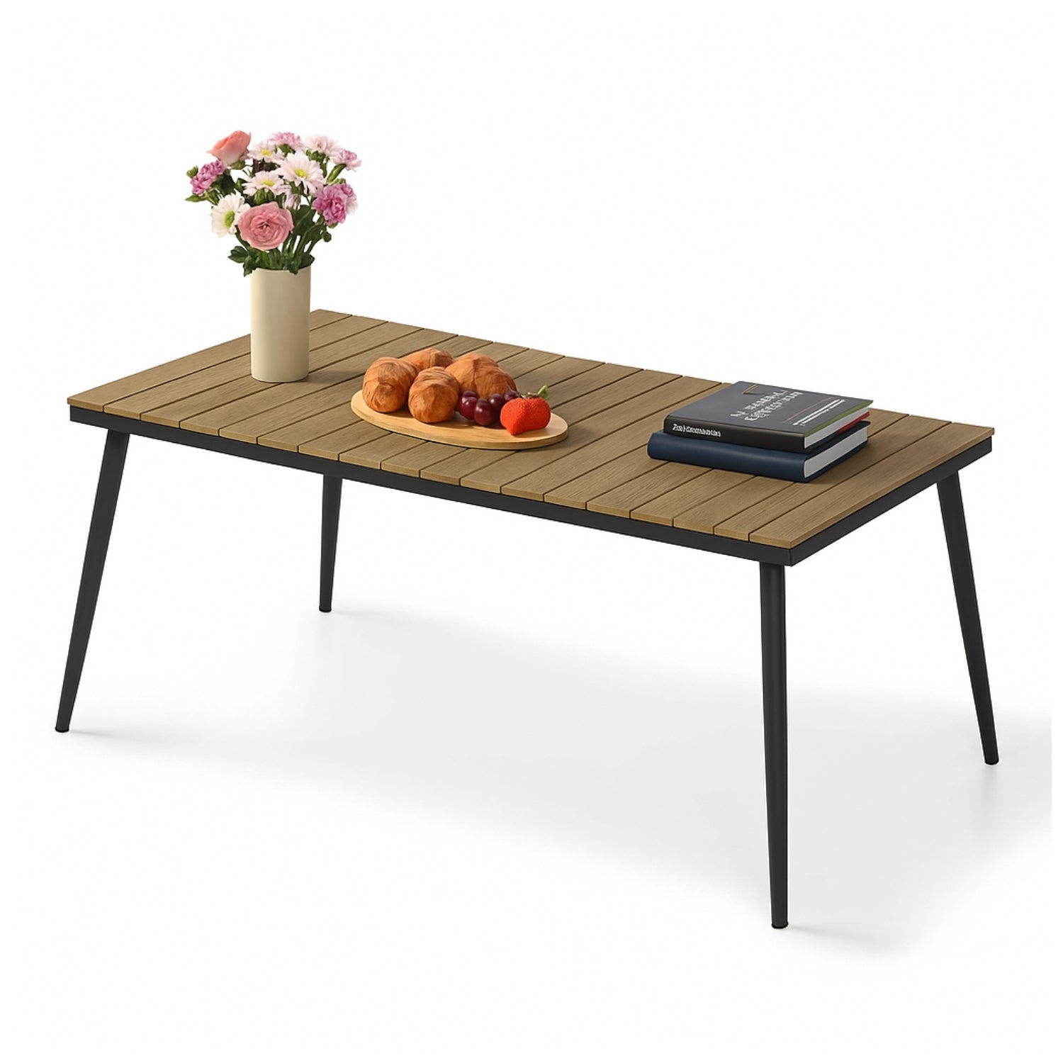 7-Piece Outdoor Patio Dining Set With Wooden Tabletop