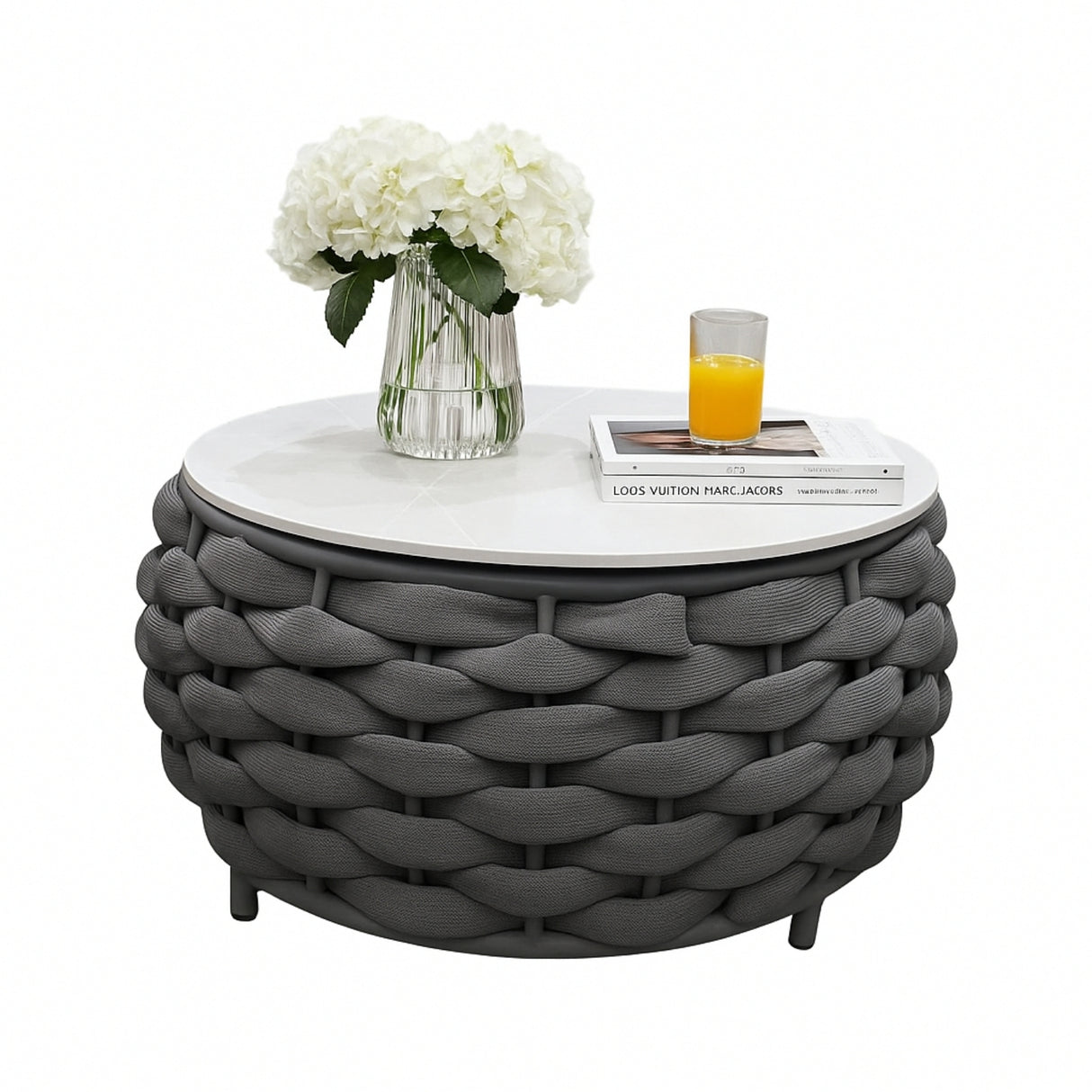 Bird’s Nest Shape 3-Piece Hand-Woven Rope Patio Set