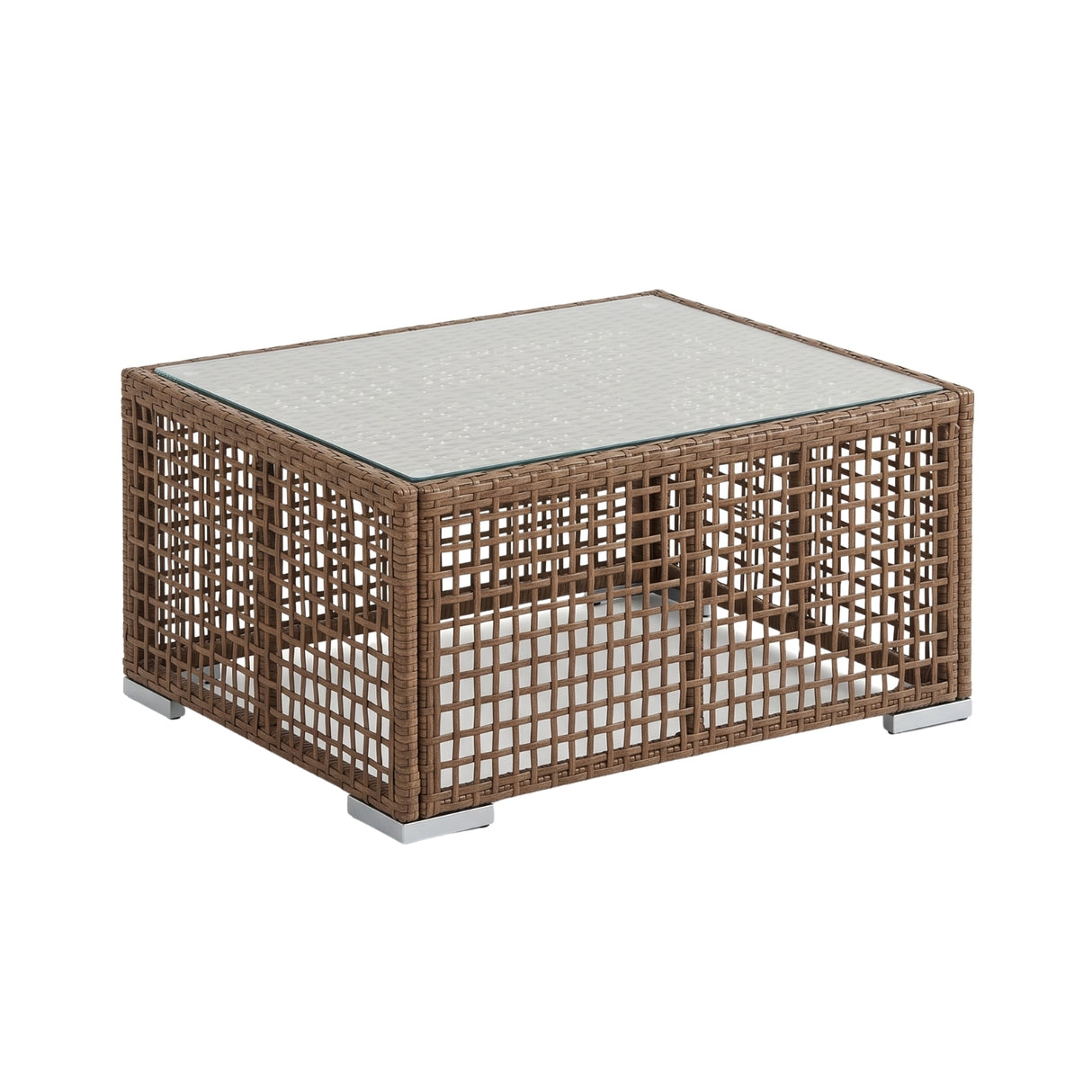 Outdoor Rattan Wicker Patio Conversation Furniture Set (Dark Brown & Cream)