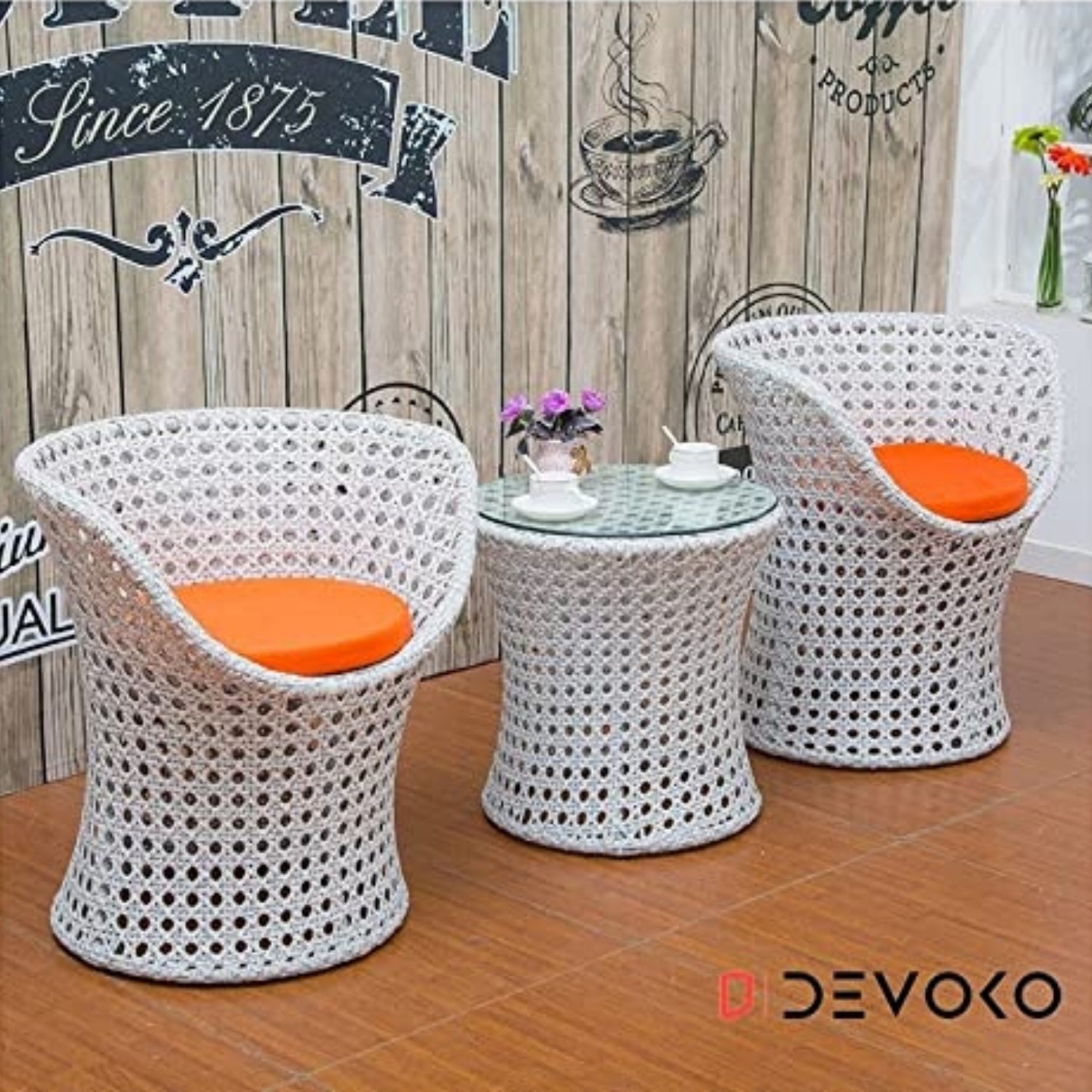 3-Piece Outdoor Rattan Wicker Conversation Set