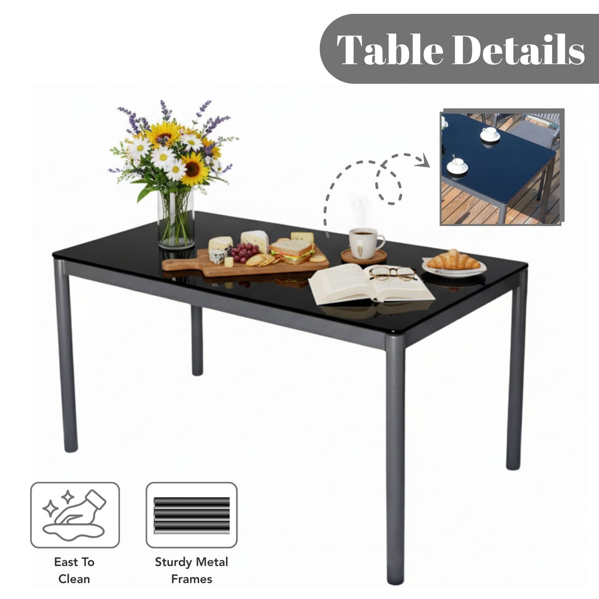 All Weather Resistant 7-Piece Outdoor Dining Set (Grey)