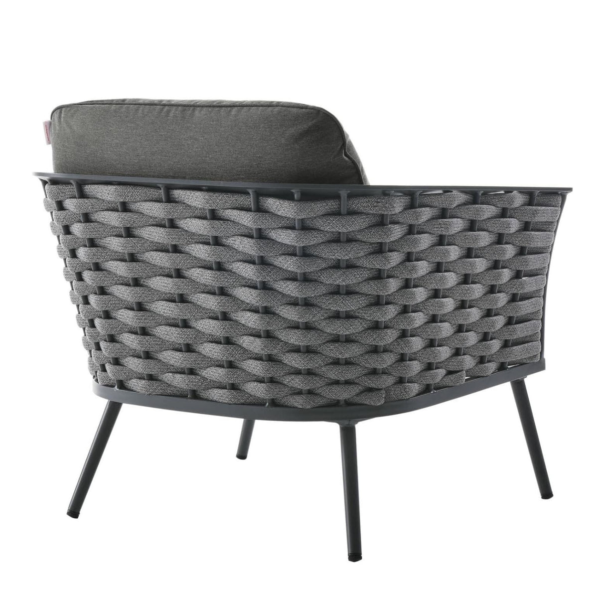 Outdoor Rope 3-Piece Patio Set With Wooden Top Table