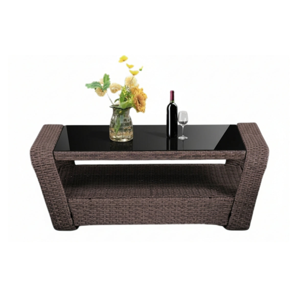 6 Piece Outdoor Wicker Conversation Furniture Set