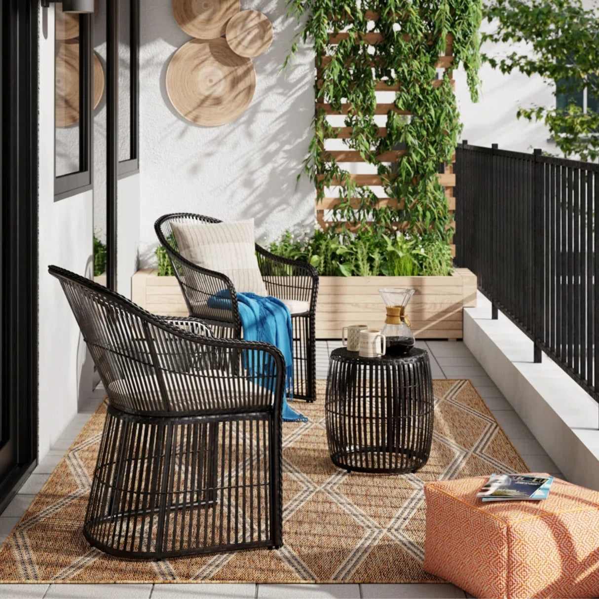 3-Piece Outdoor Rattan Wicker Patio Set
