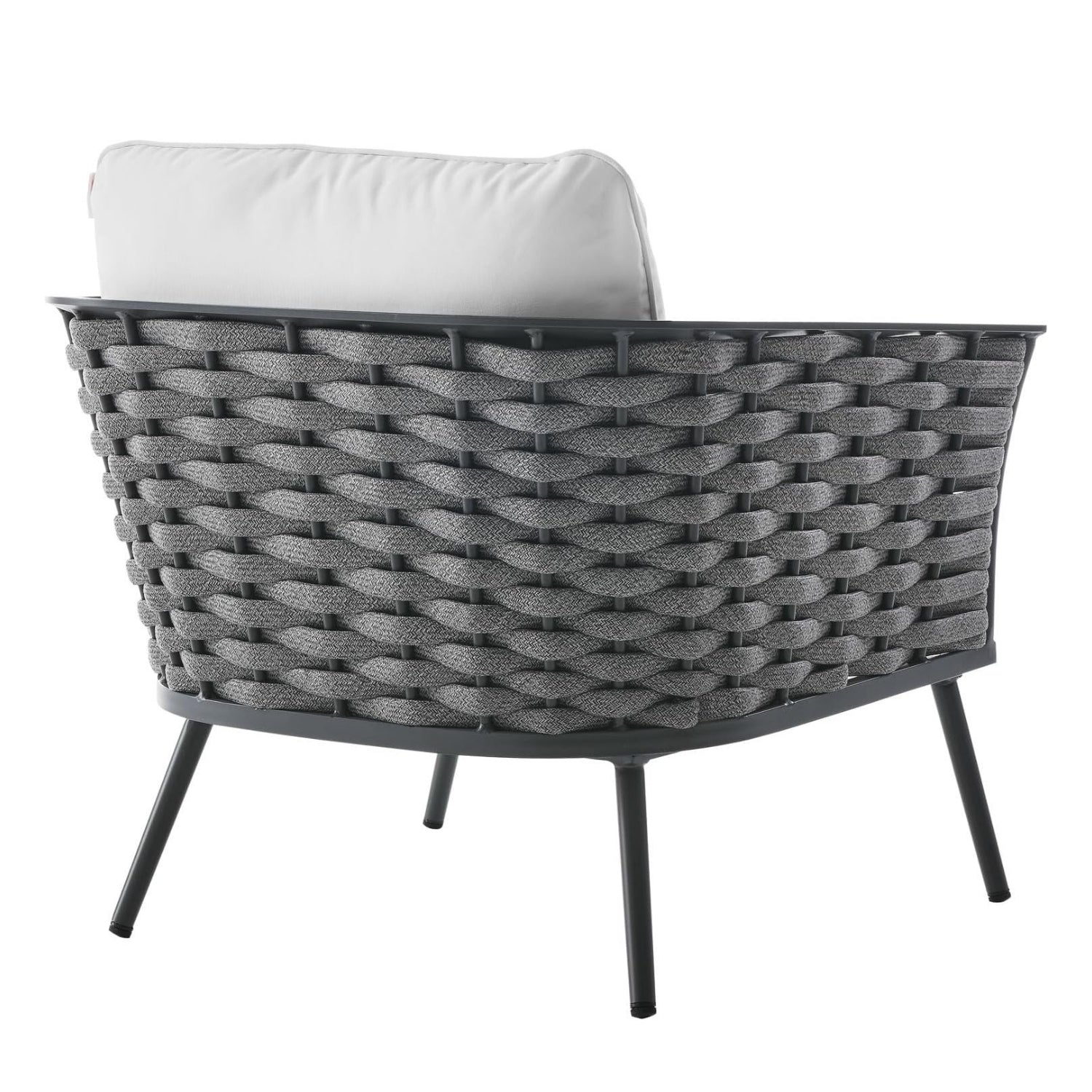 Outdoor Rope 3-Piece Patio Set With Wooden Top Table