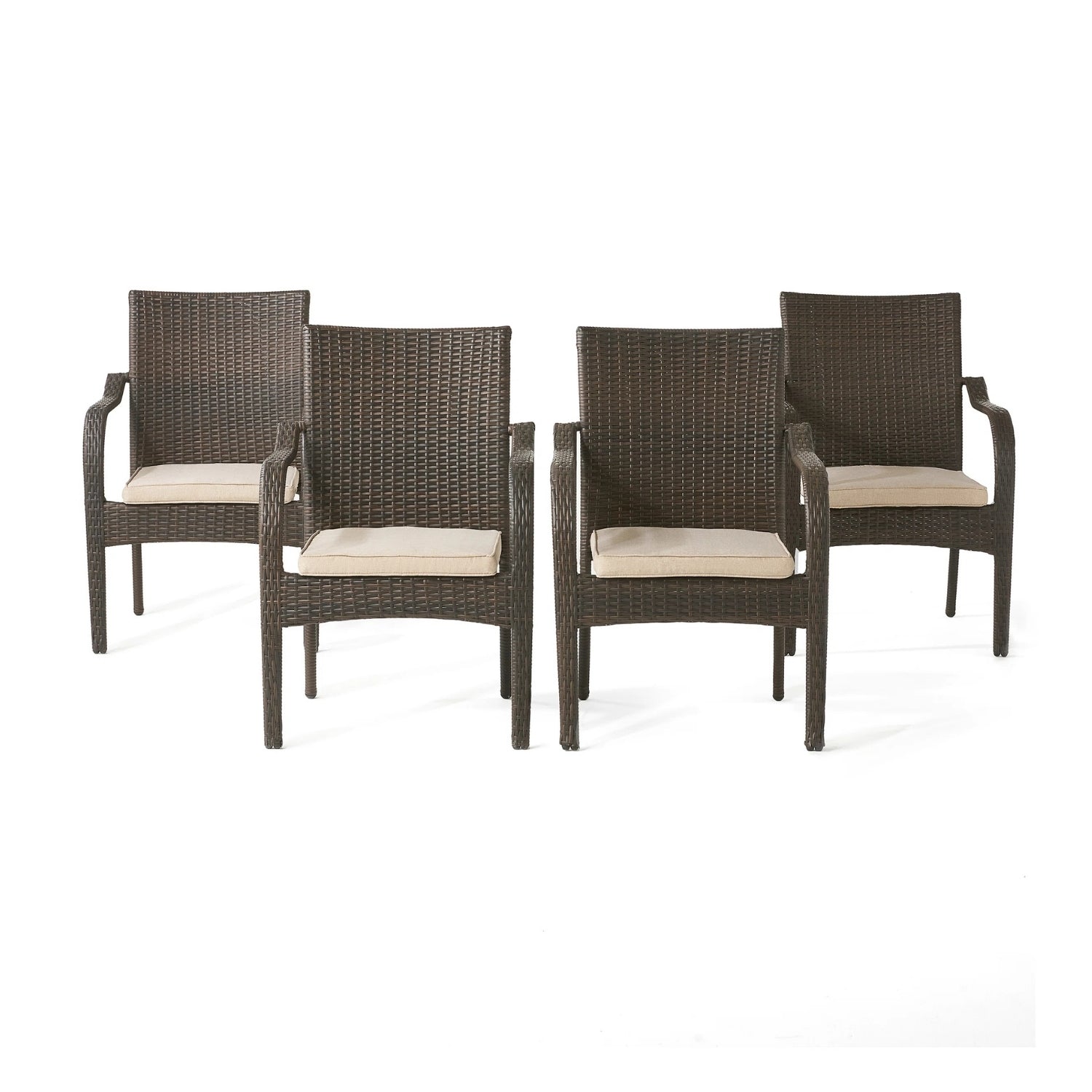 4-Piece Outdoor Rattan Wicker Patio Dining Chairs