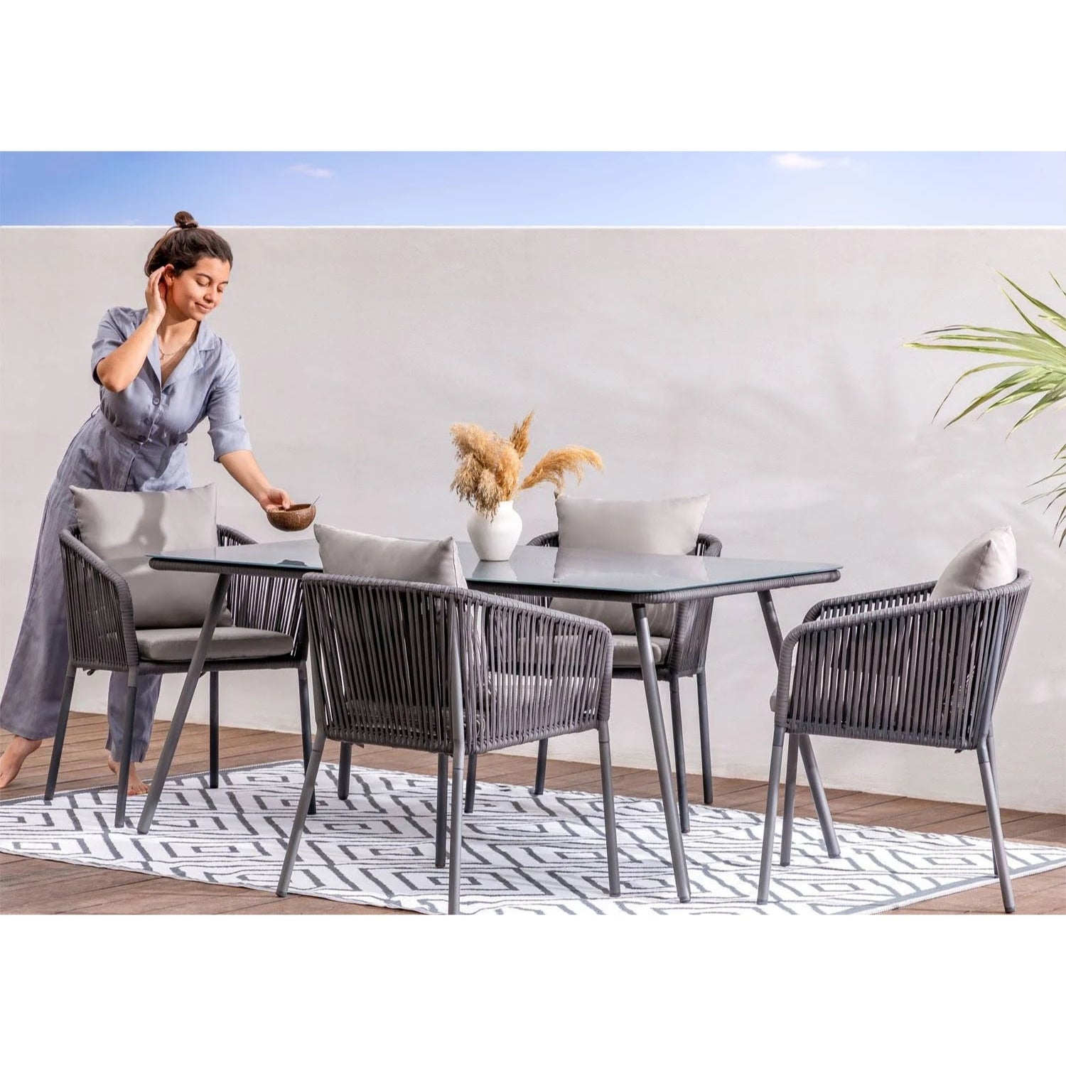 Outdoor Rope 5-Piece Patio Dining Set