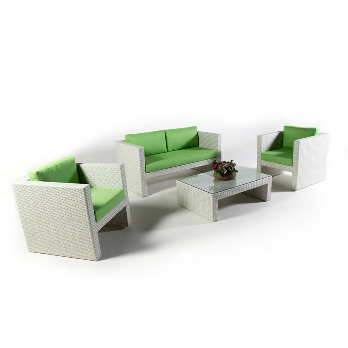 4-Piece Outdoor Rattan Wicker Patio Sofa Set