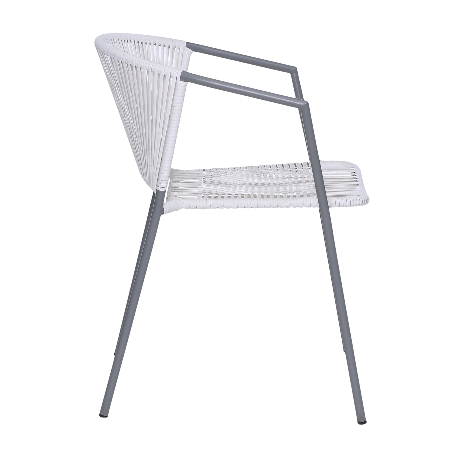 3-Piece Outdoor White Rope Patio Set