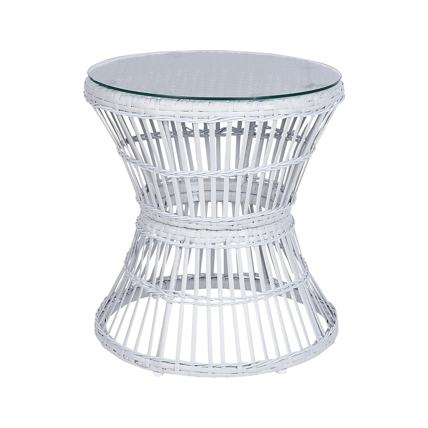 Outdoor Rope Patio Set with Glass Top Table