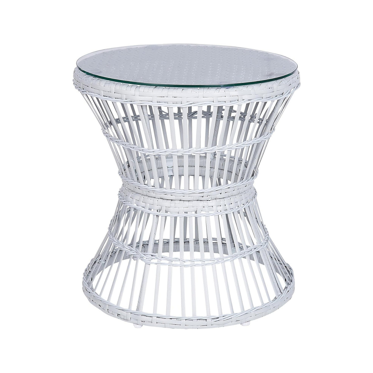 Outdoor Rope Patio Set with Glass Top Table