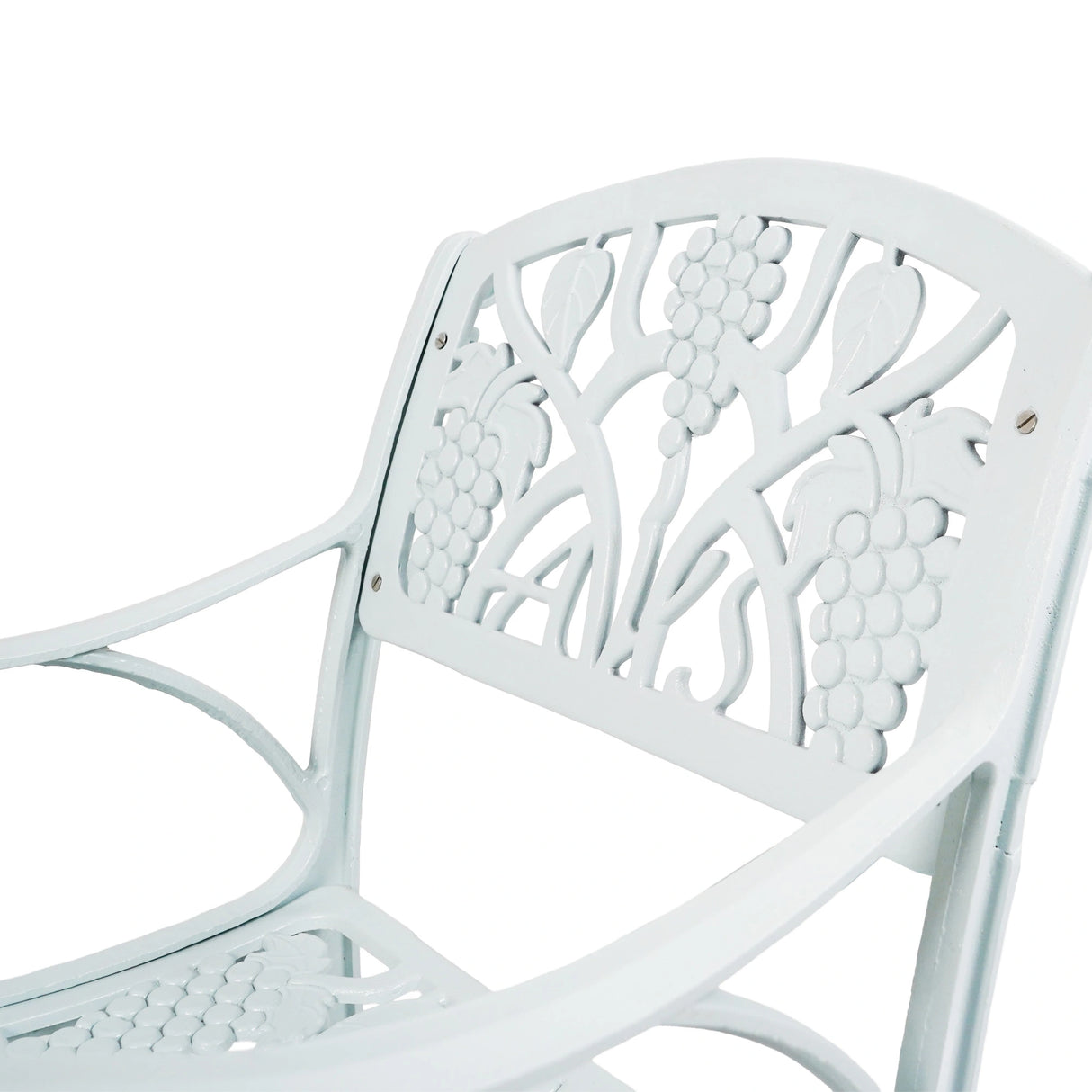 Outdoor Cast Aluminum 2 Chairs Patio Bistro Set (White)