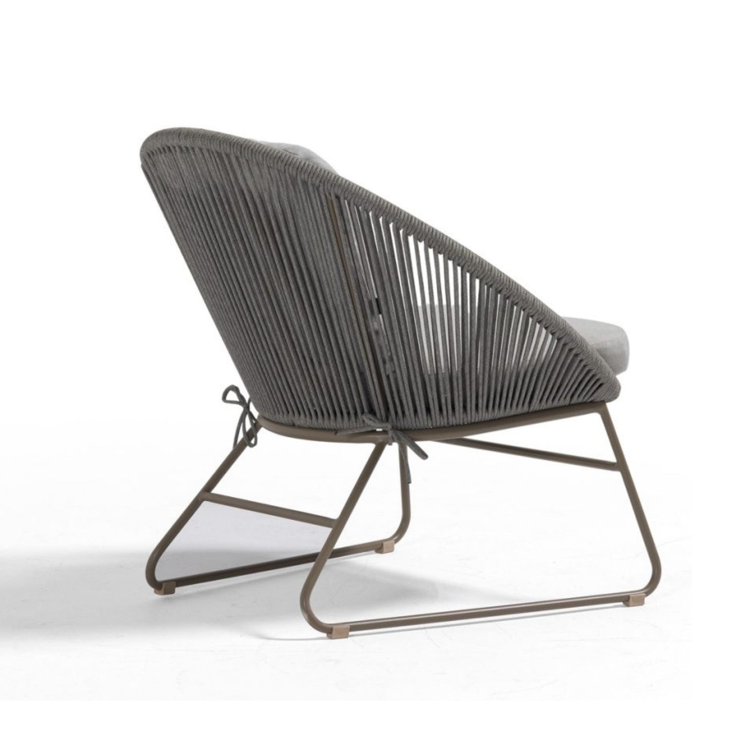 Outdoor Rope 4-Piece Patio Sofa Set with Glass Top Tables