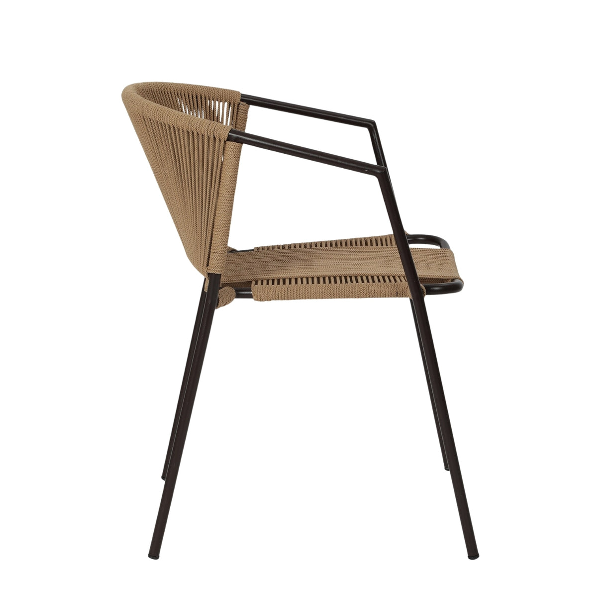 Outdoor Rope 3-Piece Patio Chairs Set (Beige)