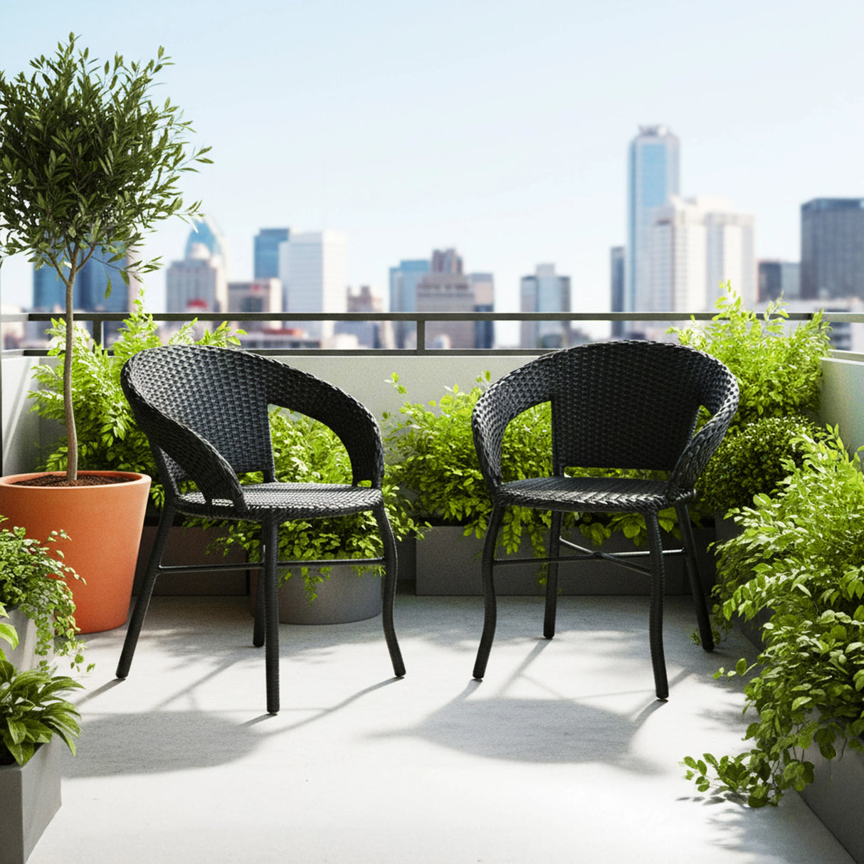3-Piece Outdoor Rattan Wicker Patio Bistro Set