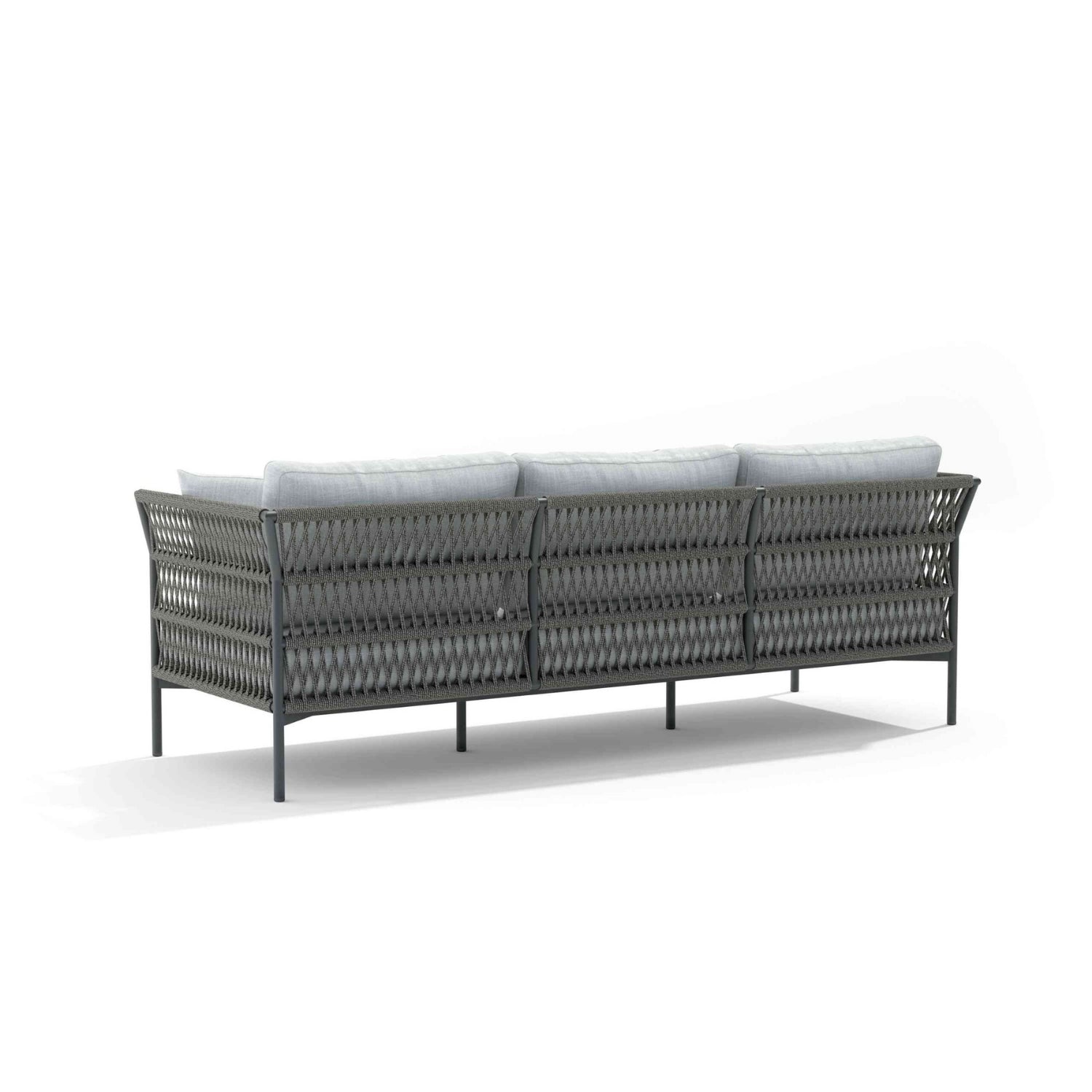 Outdoor Rope 7-Seater Sofa Set With Glass Top Table