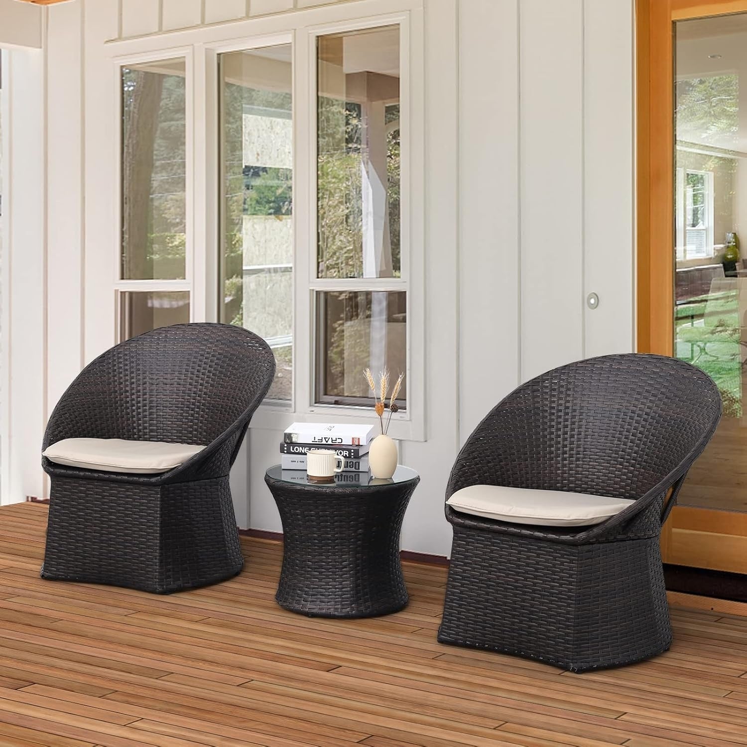3-Piece Outdoor Rattan Wicker Patio Set